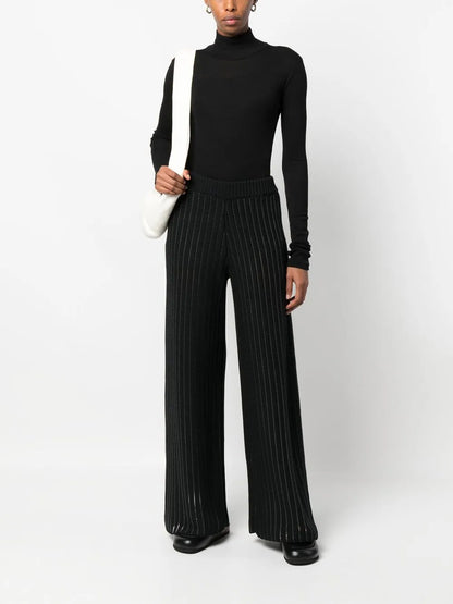 Chunky-Knit Wide-Leg Trousers