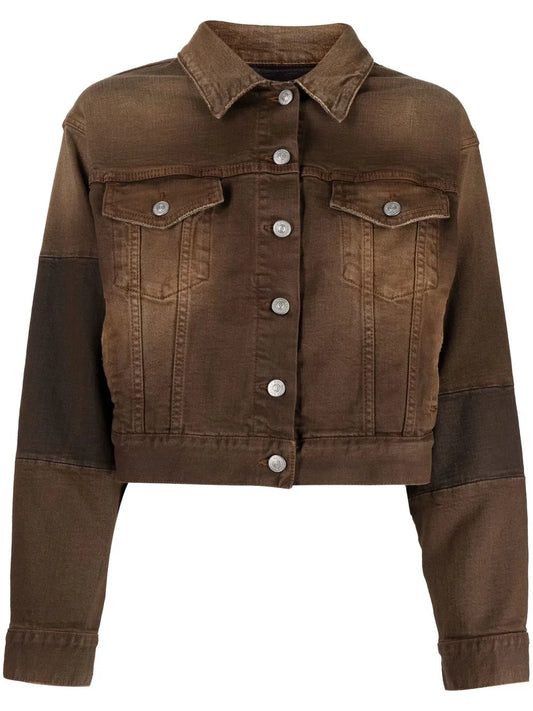 Cropped Bleach-Wash Jacket