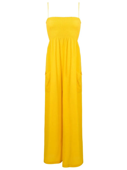 Smocked Detail Sleeveless Jumpsuit