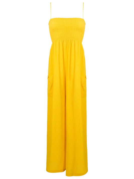 Smocked Detail Sleeveless Jumpsuit