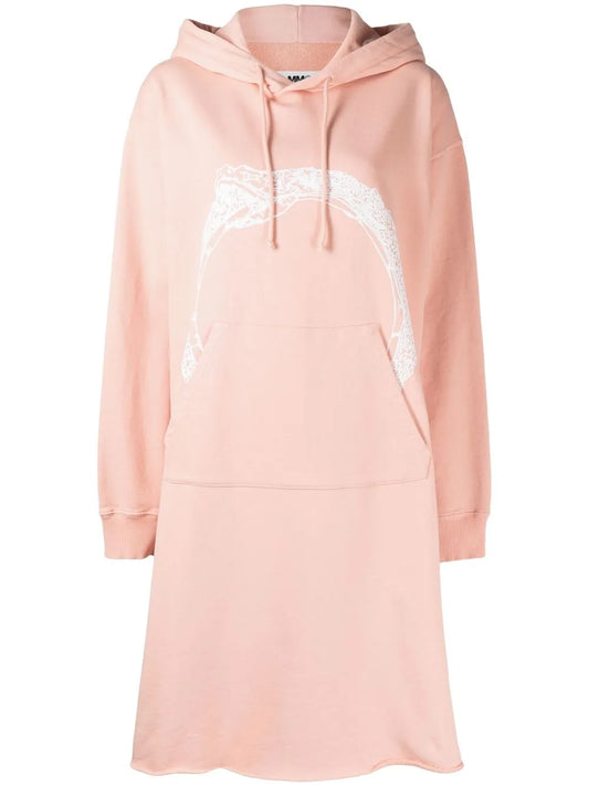 Snake-Print Hooded Dress