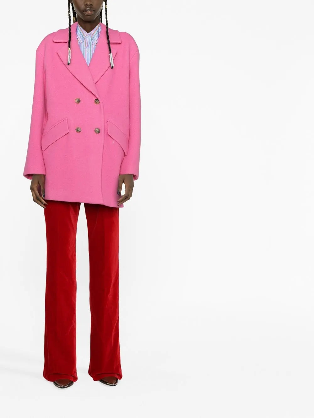 Double-Breasted Wool-Blend Coat