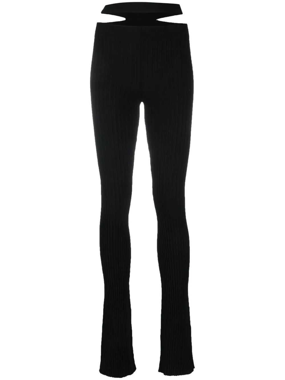 Ribbed-Knit Cut-Out Trousers