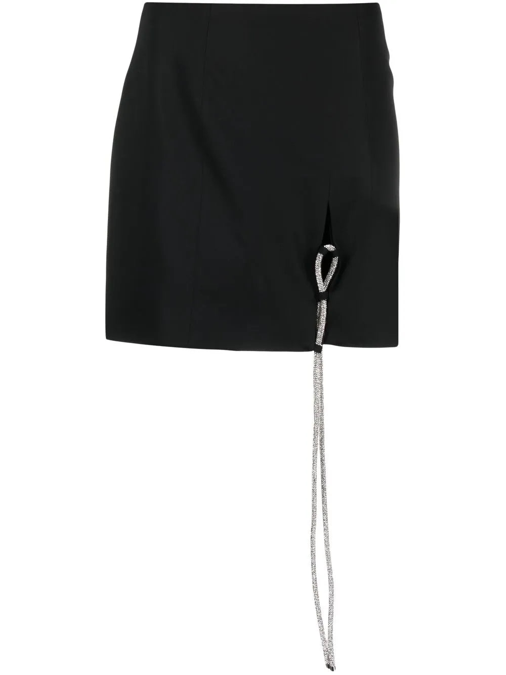 Crystal Embellished Lace-Up Mini Skirt