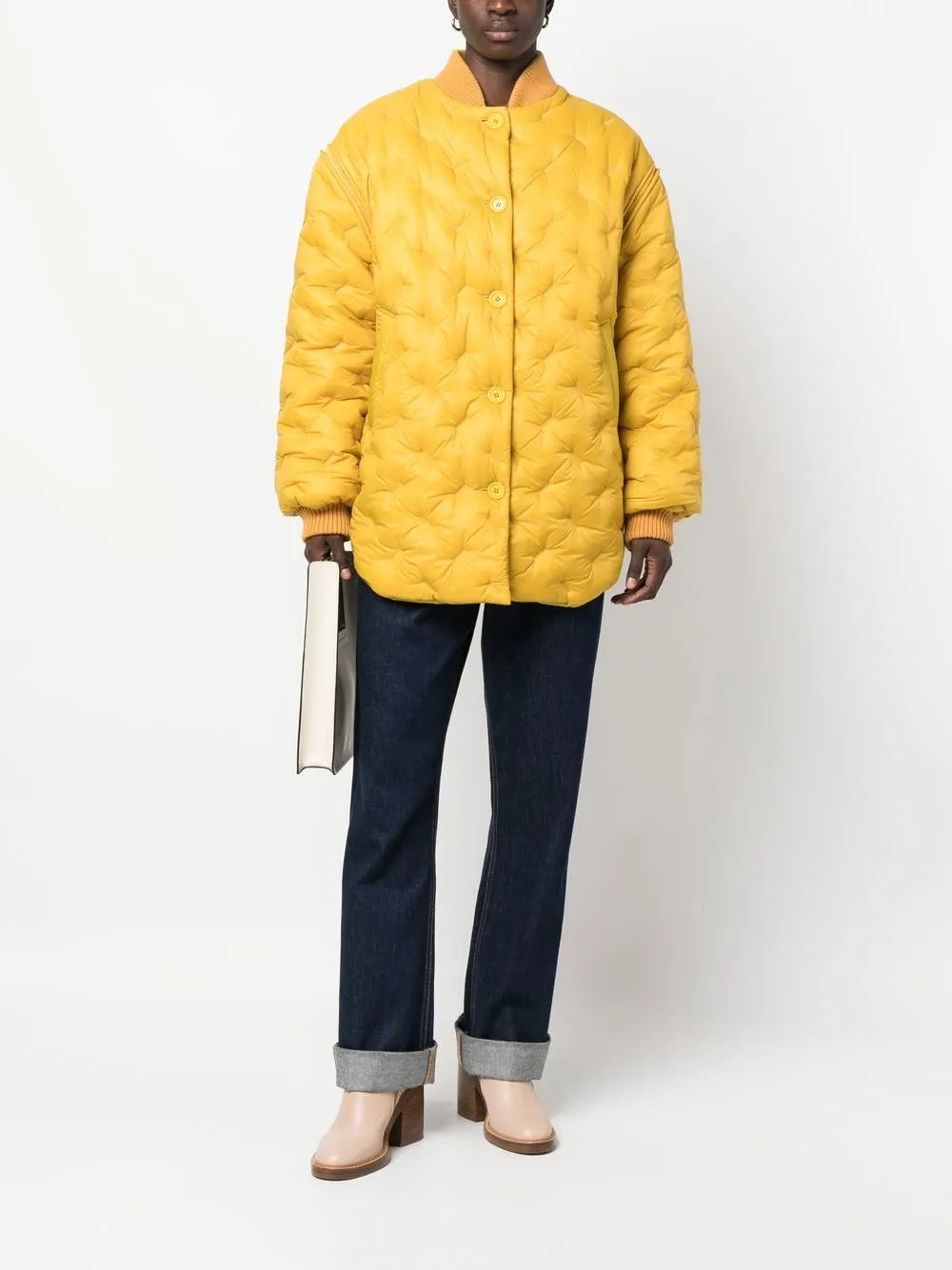 Embossed-Detail Padded Jacket