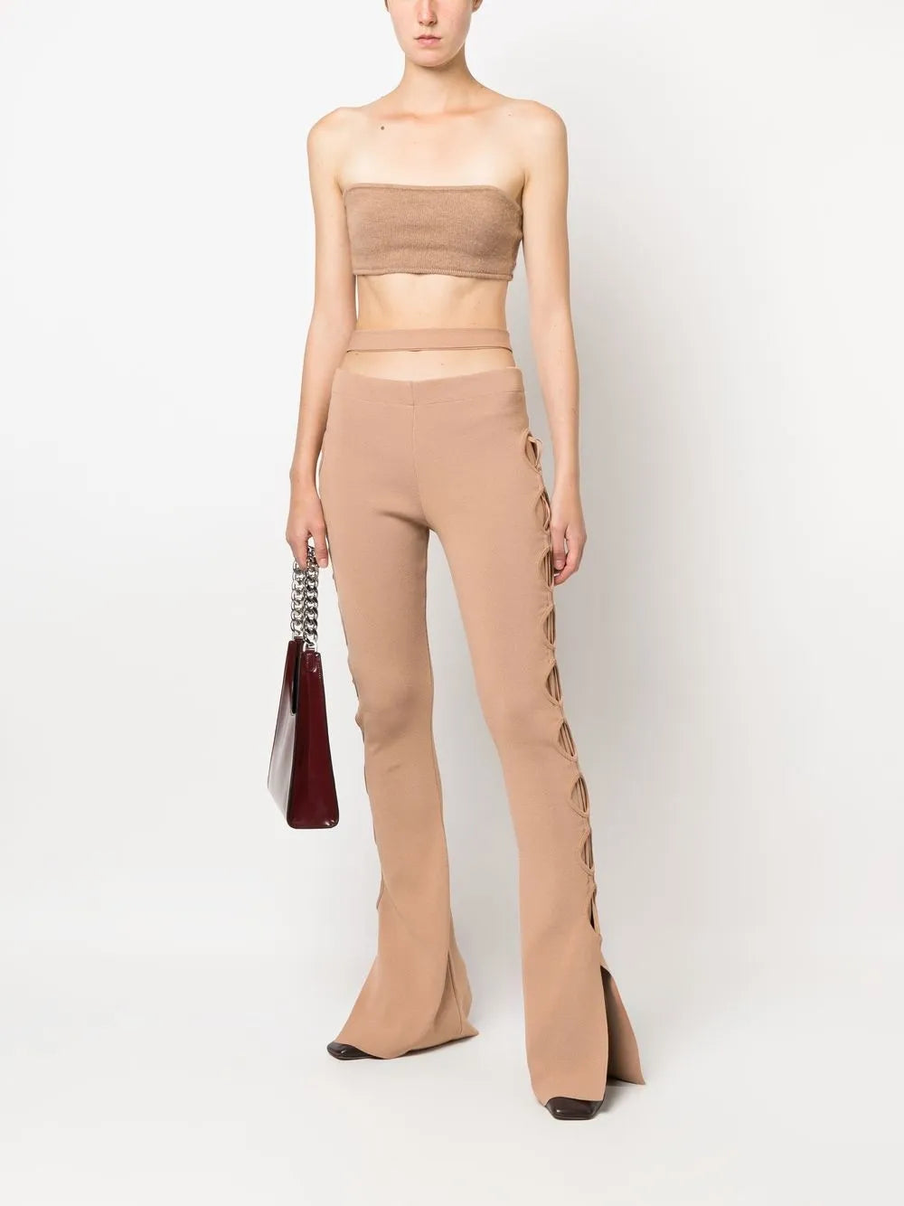 Cut Out-Detail Knitted Flares