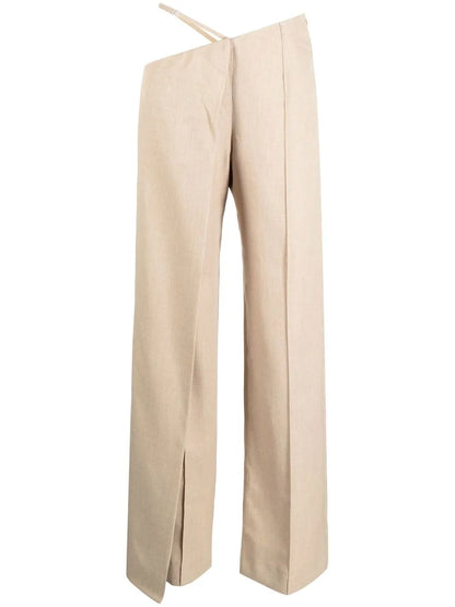 Asymmetric Wide-Leg Trousers