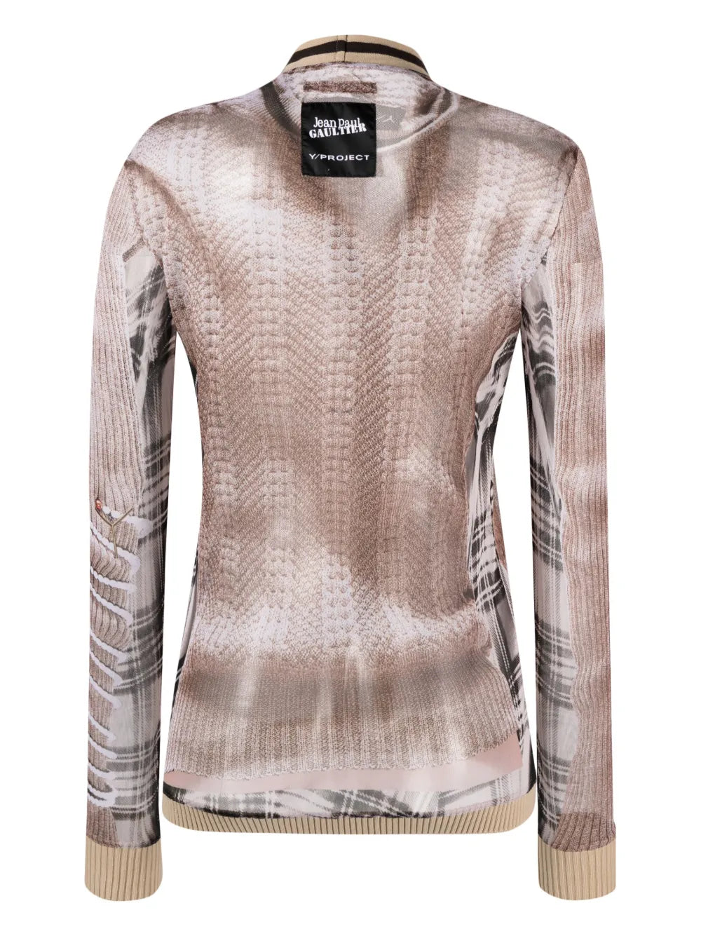 Trompe L'Oeil Mesh Cardigan Top