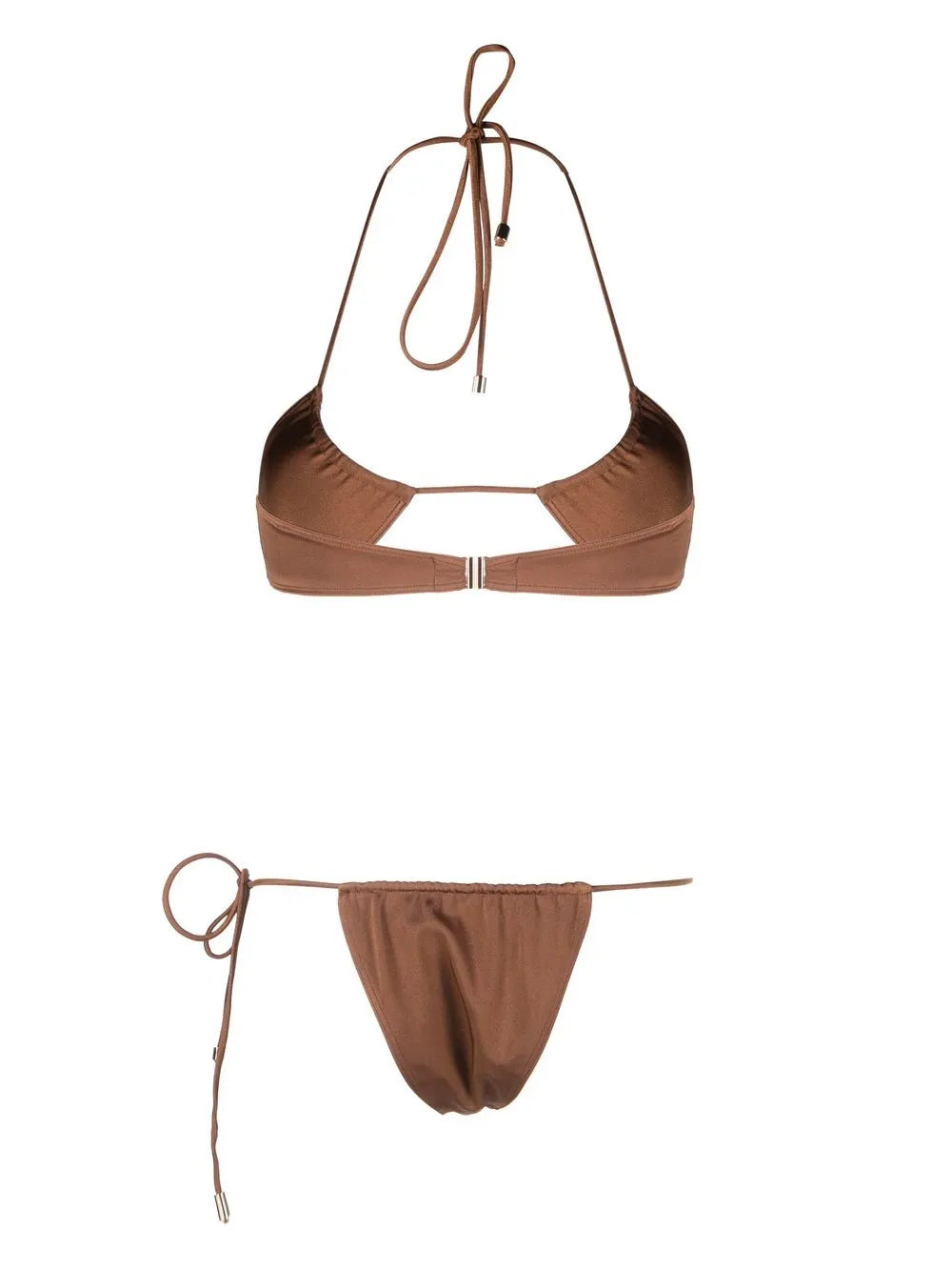 Halterneck Tie-Fastening Bikini Set