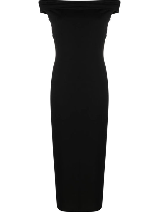 Jamen Off-Shoulder Knitted Midi Dress