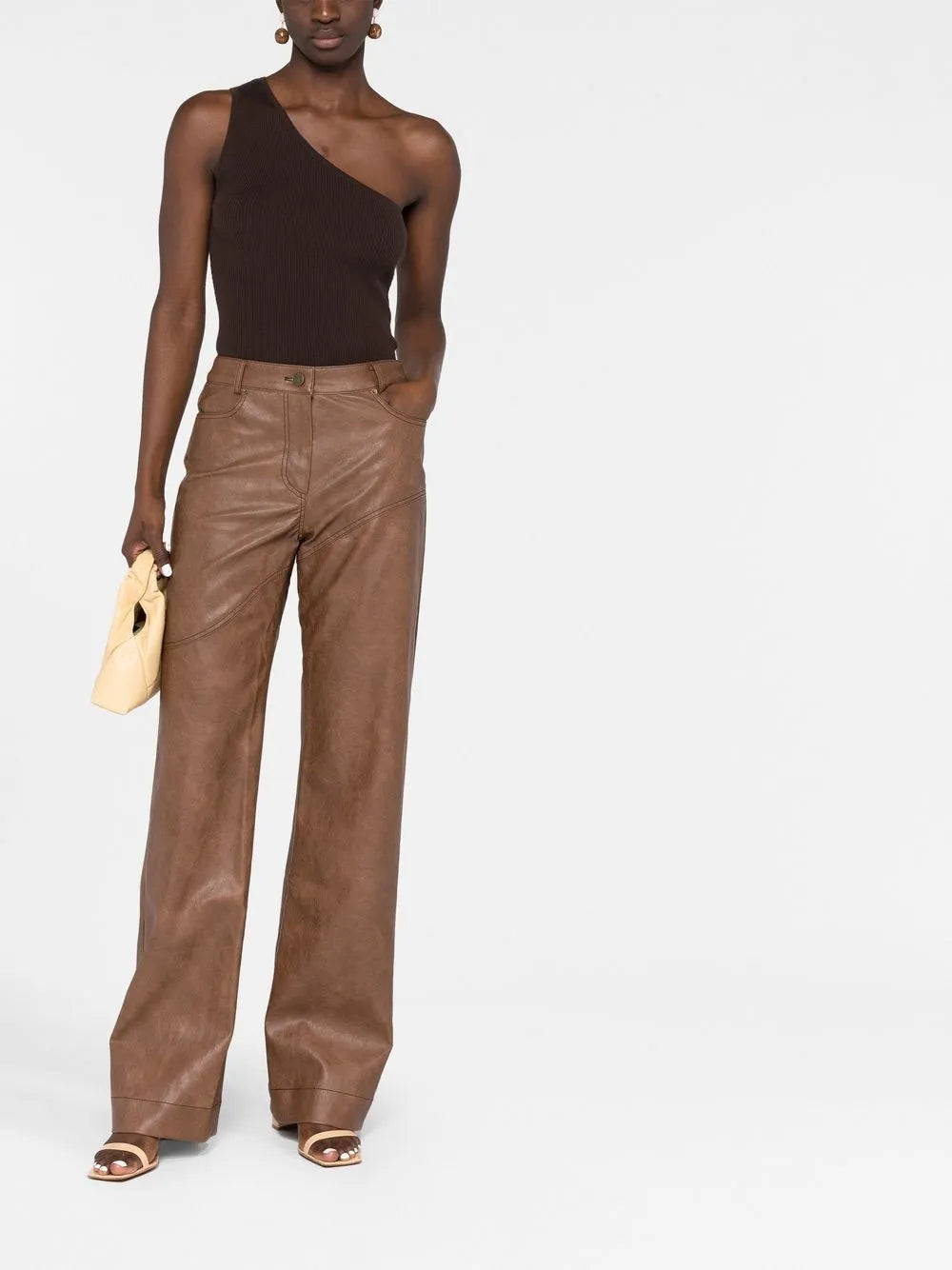 Laney Wide-Leg Vegan Leather Trousers