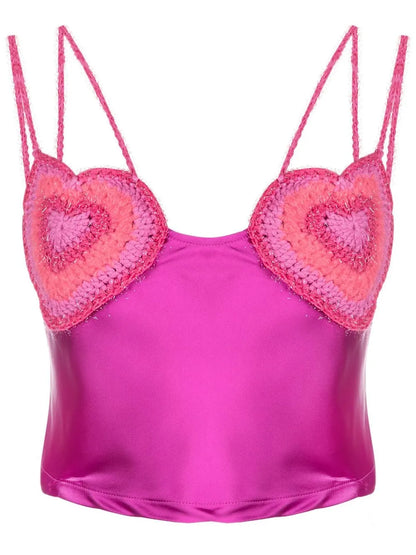 Heart-Crochet Cropped Camisole