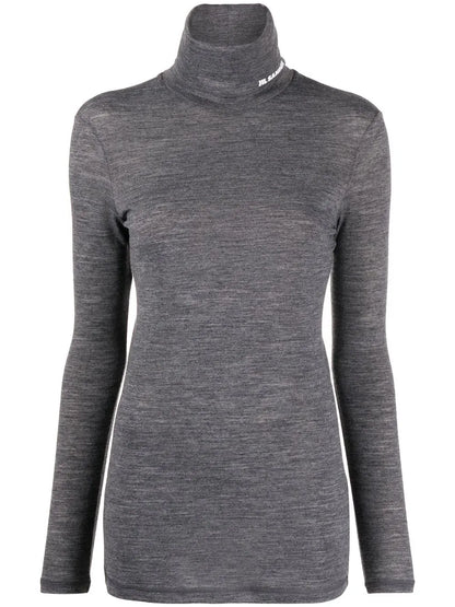 Logo-Print Roll-Neck Top