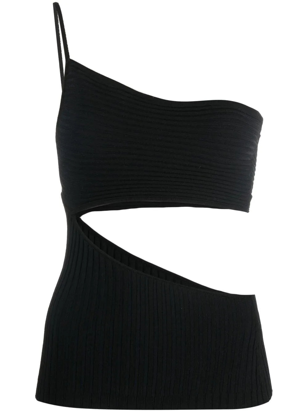One-Shoulder Cut-Out Ribbed Top