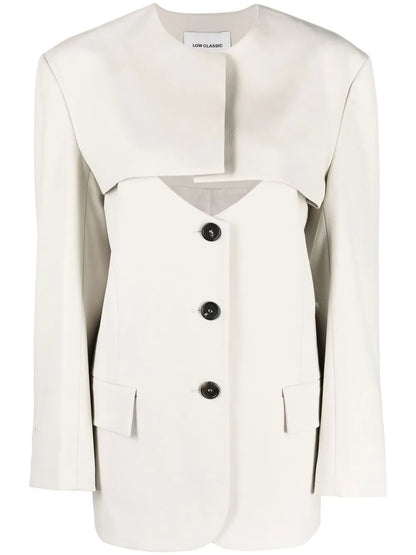 Cut-Out Buttoned Jacket