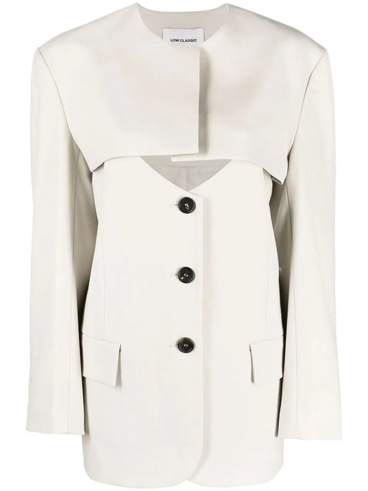 Cut-Out Buttoned Jacket