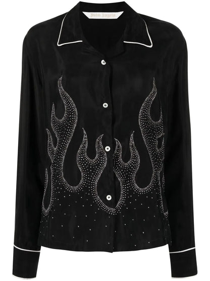 Flame-Embroidered Shirt