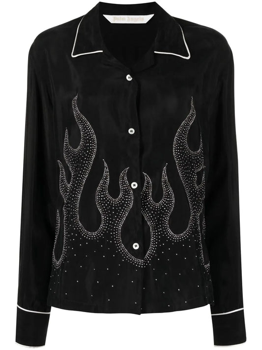 Flame-Embroidered Shirt