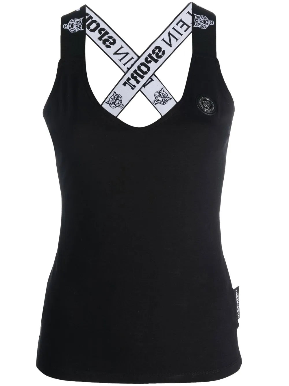 Logo Strap V-Neck Cotton Tank Top