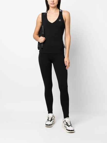 Logo Strap V-Neck Cotton Tank Top