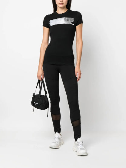 Ribbed-Panelled Cotton Leggings