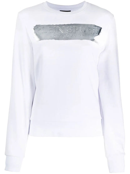 Metallic Logo-Print Cotton Sweatshirt