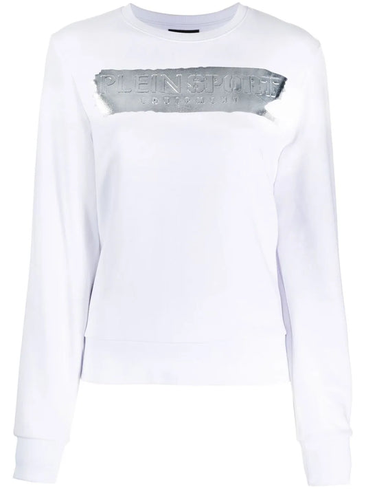 Metallic Logo-Print Cotton Sweatshirt