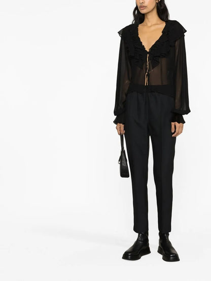 High-Rise Straight-Leg Trousers