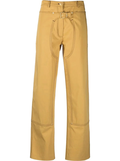 Buckle-Detail Straight Trousers