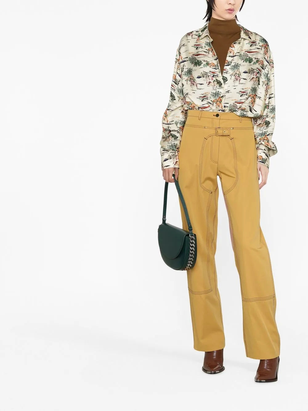Buckle-Detail Straight Trousers
