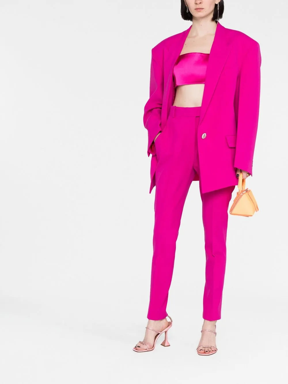 Berry High-Waisted Tailored Trousers