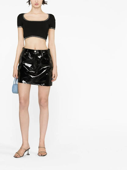 Scoop-Neck Cropped T-Shirt