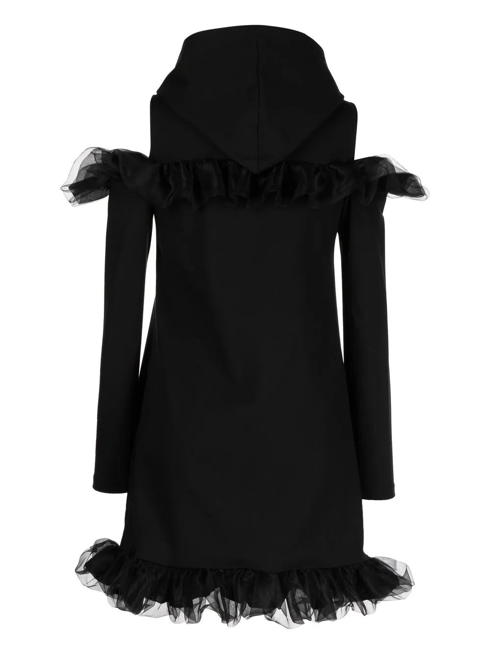Tulle-Trim Cold-Shoulder Dress
