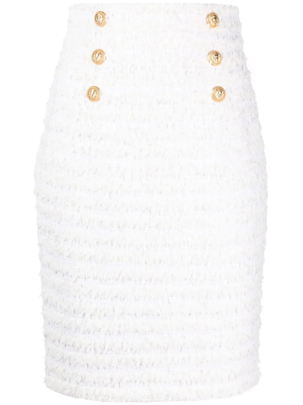 Tweed Double-Breasted Pencil Skirt