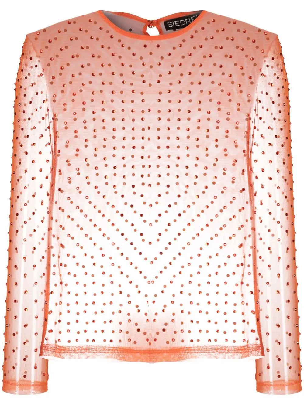 Crystal-Embellisment Sheer Blouse