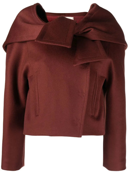 Shawl-Lapel Cropped Fitted Jacket