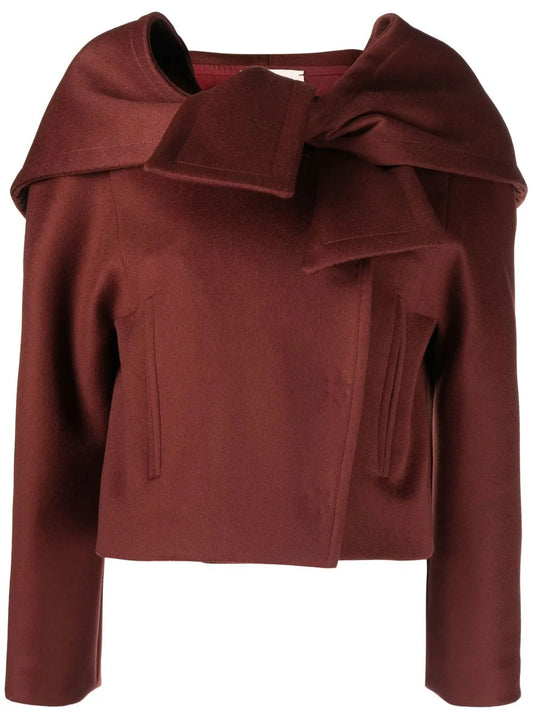 Shawl-Lapel Cropped Fitted Jacket