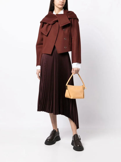 Shawl-Lapel Cropped Fitted Jacket