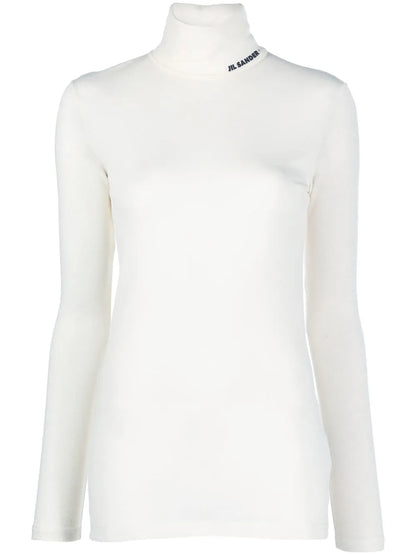 Logo-Print Roll-Neck Top