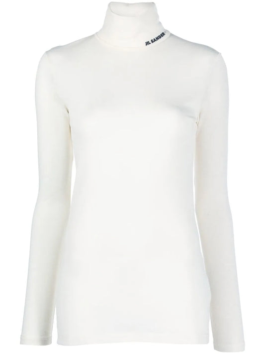 Logo-Print Roll-Neck Top