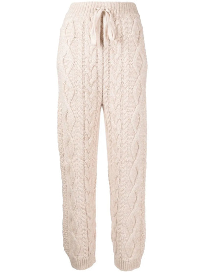 Cable-Knit Straight Trousers