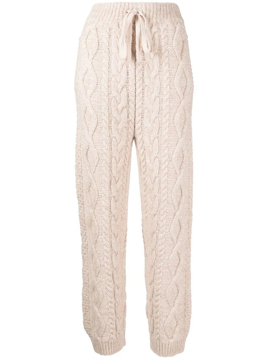Cable-Knit Straight Trousers