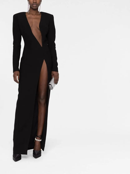 Plunging V-Neck Dress