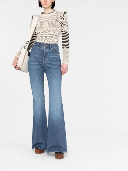 Recycled Cotton Denim Flared Jeans