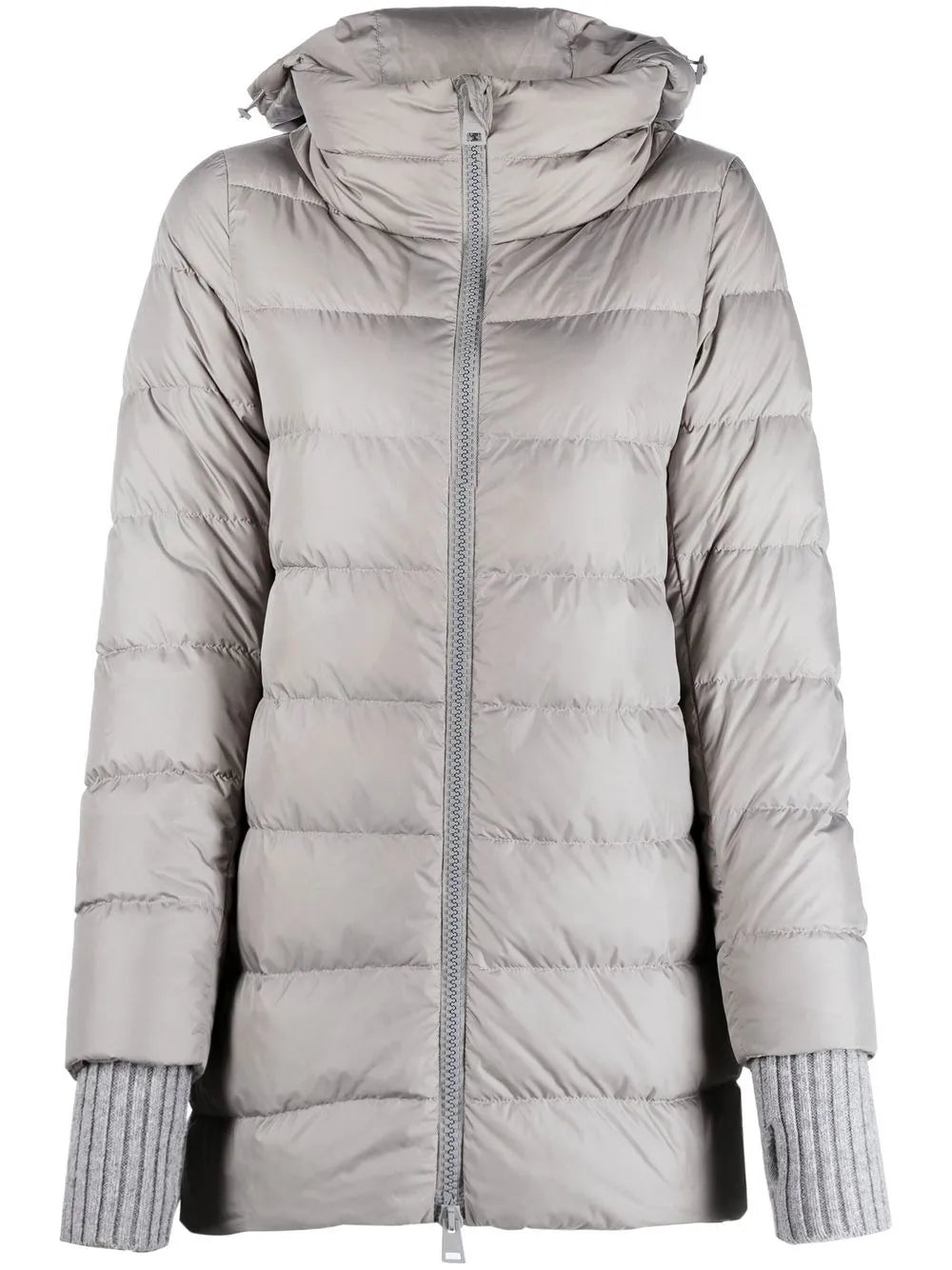 Hooded Feather-Down Coat