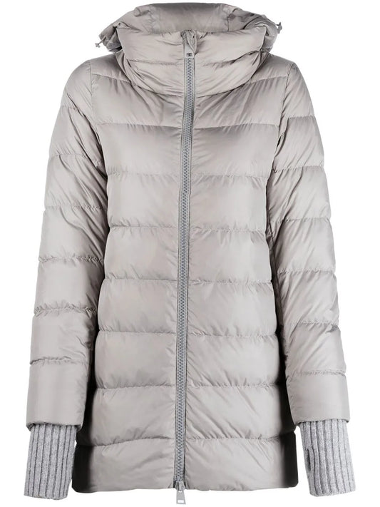 Hooded Feather-Down Coat
