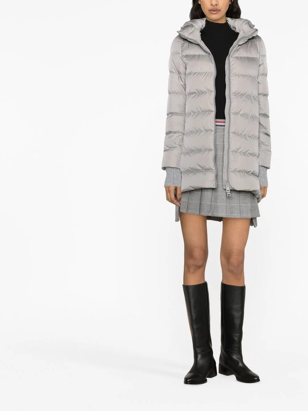 Hooded Feather-Down Coat