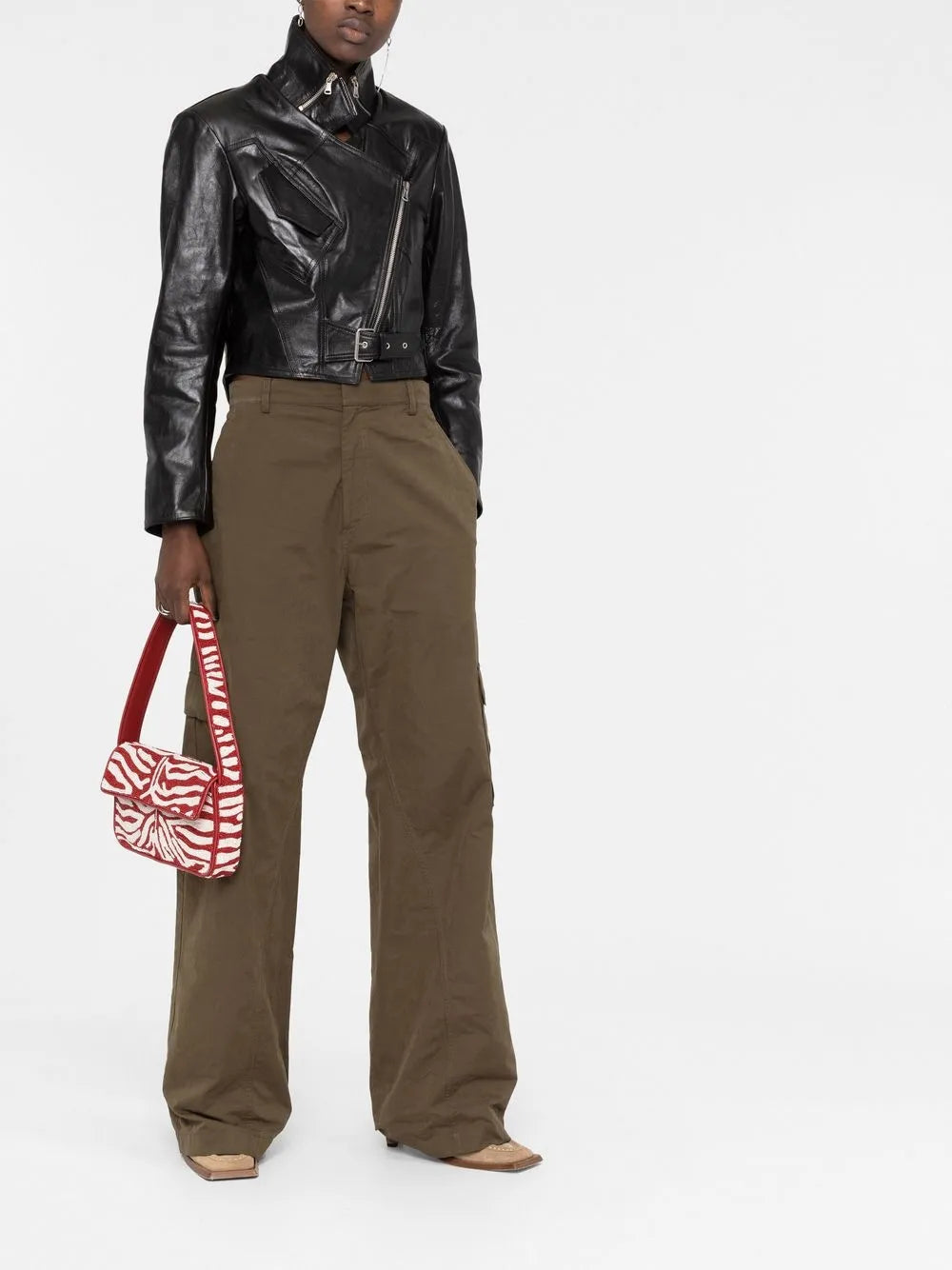 Long-Sleeve Leather Jacket