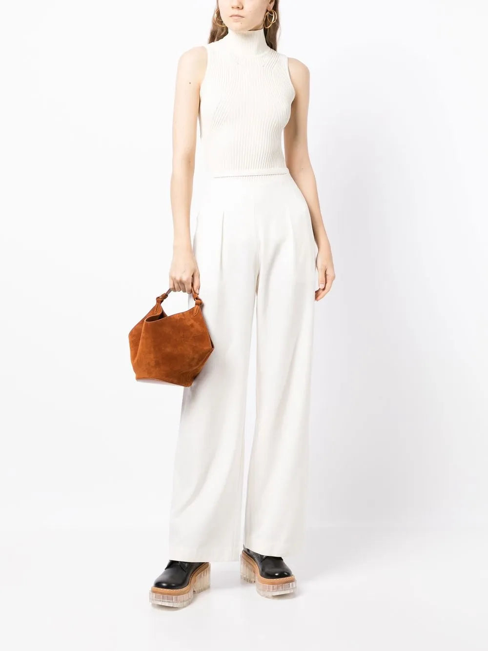 Tasha Cut-Out Wide-Leg Trousers