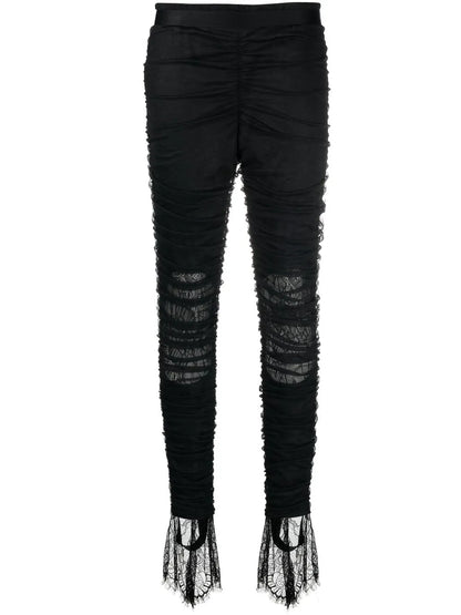 Slim-Cut Lace-Detail Jeans